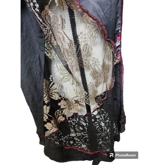 Embroidered Lace Velvet Burn Out Open Fron Kimono Style Top Size 1X NWT - Picture 4 of 10